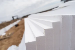 close up of a white polyfoam stack in an industria 2024 05 03 17 47 26 utc